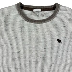 SOLD***Vintage Y2k Abercrombie & Fitch Muscle Fit Thermal Waffle Knit Grey Men’s